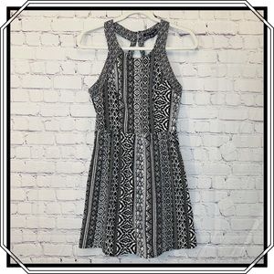 American Eagle Black & White Halter Dress …